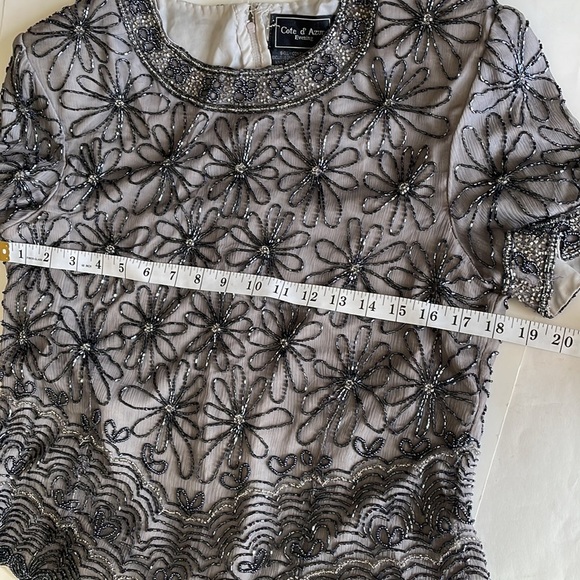 Cote d’ Azur Evening Beaded Embellished silk evening party top size XL - Picture 7 of 9